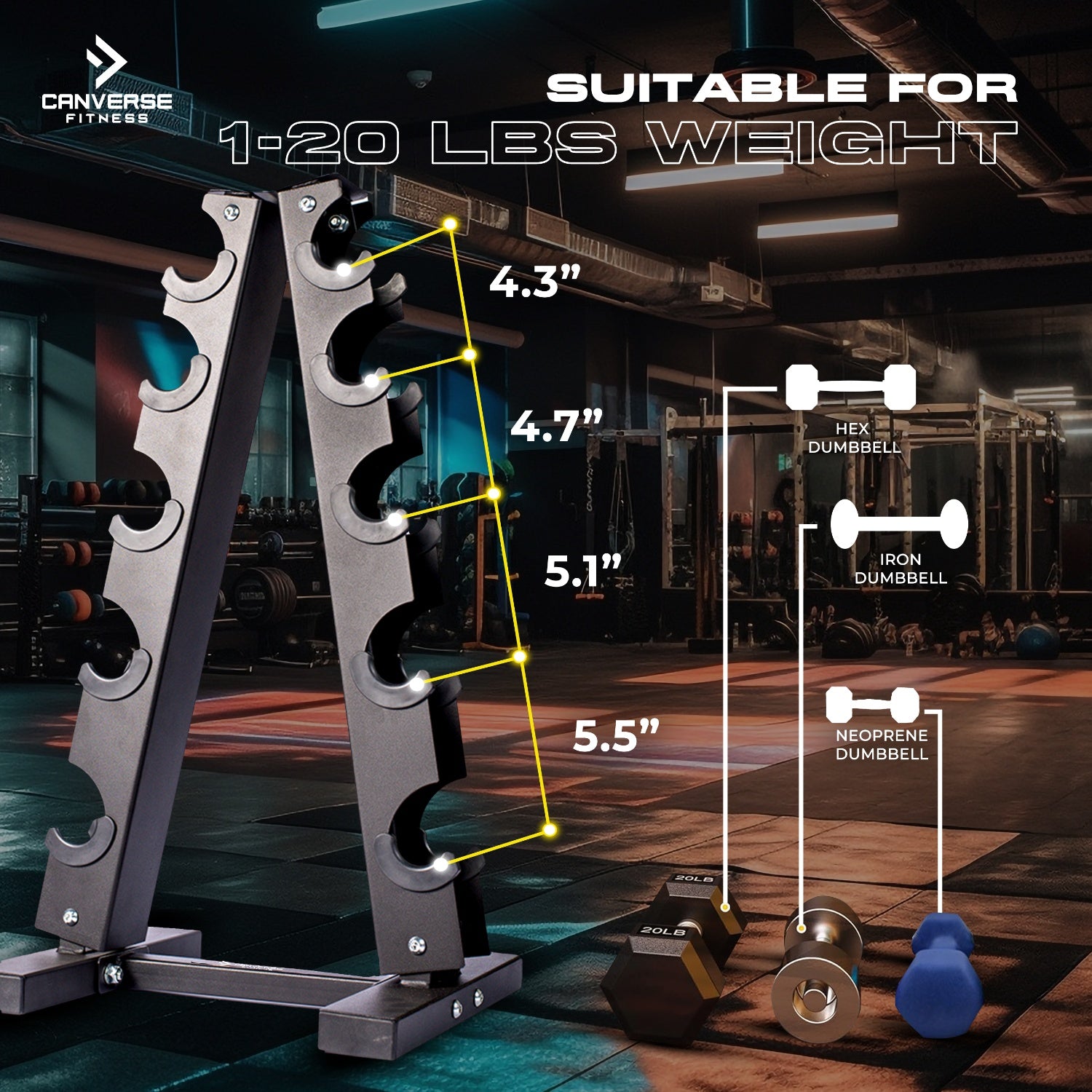 Dumbbell Rack Stand - 5 Tier